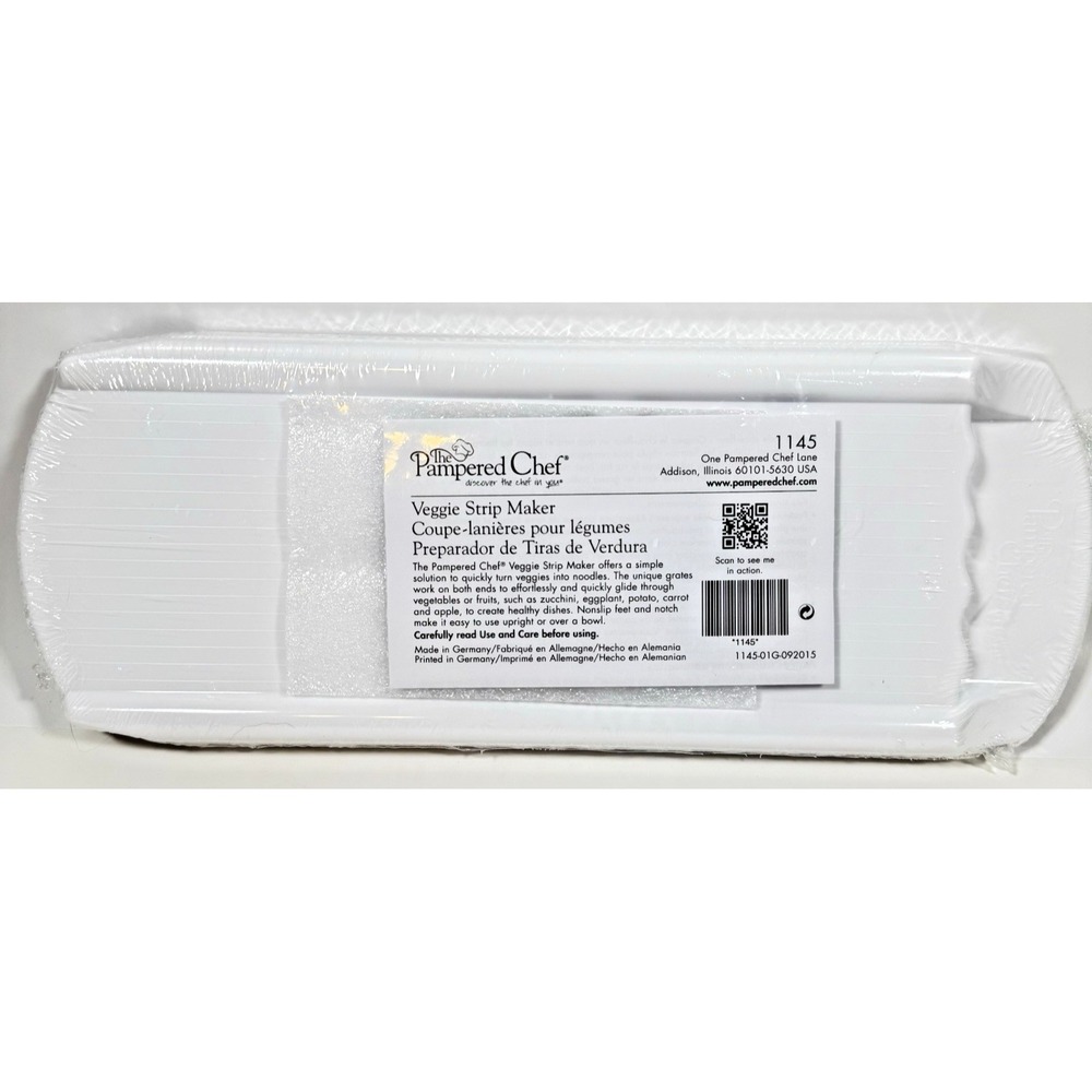 Pampered Chef Veggie Strip Maker 1145 White Zucchini Noodle New